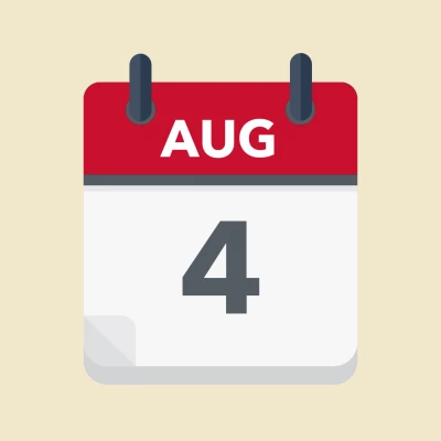 Calendar icon showing 4th August