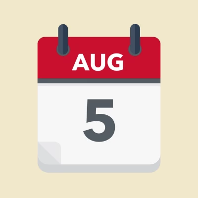 Calendar icon showing 5th August