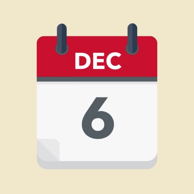 Calendar icon showing 6th December