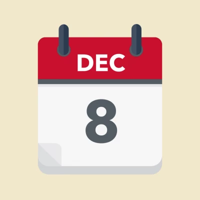 Calendar icon showing 8th December