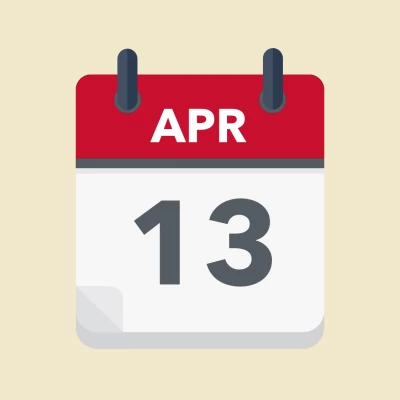 Calendar icon showing 13th April