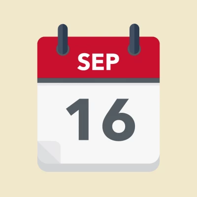Calendar icon showing 16th September