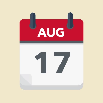 Calendar icon showing 17th August