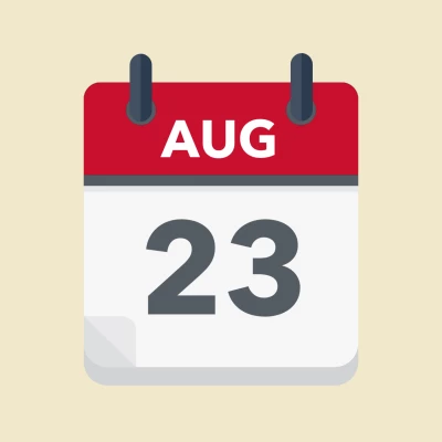 Calendar icon showing 23rd August
